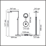 8332/15FL LEDIO LN26 458 темно-серый, металл/пластик Торшер LED 15W 3000/4000/6000K ССТ/диммер/LCD 220-240V GENRI