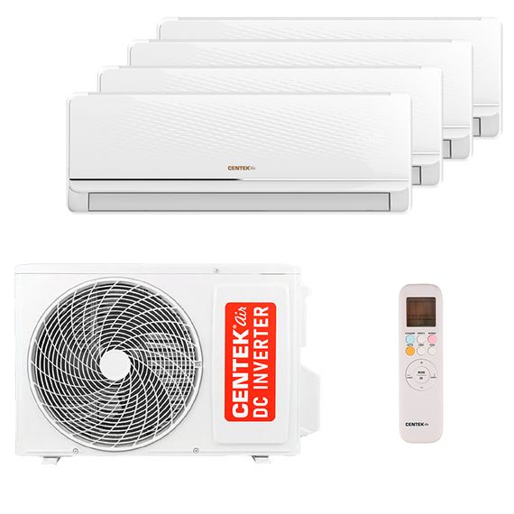 Мультисплит система на 4 комнаты Centek CT-66AMWM-H07/4R3B(FX) x 4 / CT-66AM4-H36/4DR3C