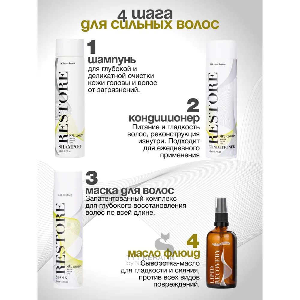 MAE D` AGUA RESTORE OIL LIPID RECOVERY Масло флюид Восстанавливающее