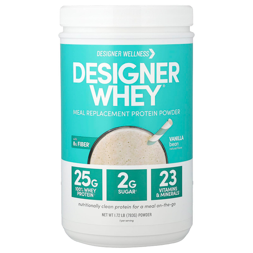 Designer Wellness, Designer Whey, протеиновый порошок для замены приемов пищи, ваниль, 783 г (1,72 фунта)