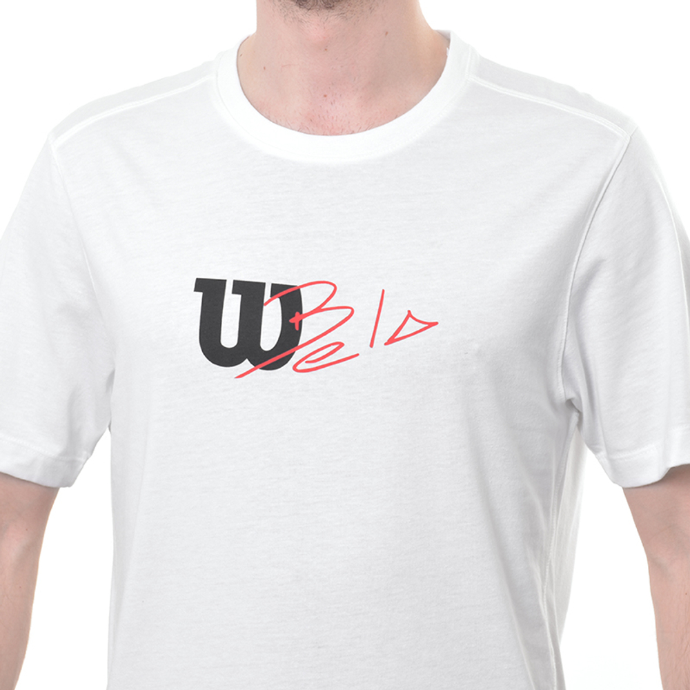 Мужская теннисная футболка Wilson Graphic - bright white