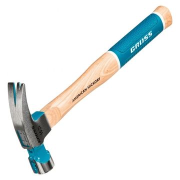 Молоток-гвоздодер,280 г, угол 75, магнит, обрезиненная рукоятка AMERICAN HICKORY  GROSS 10417