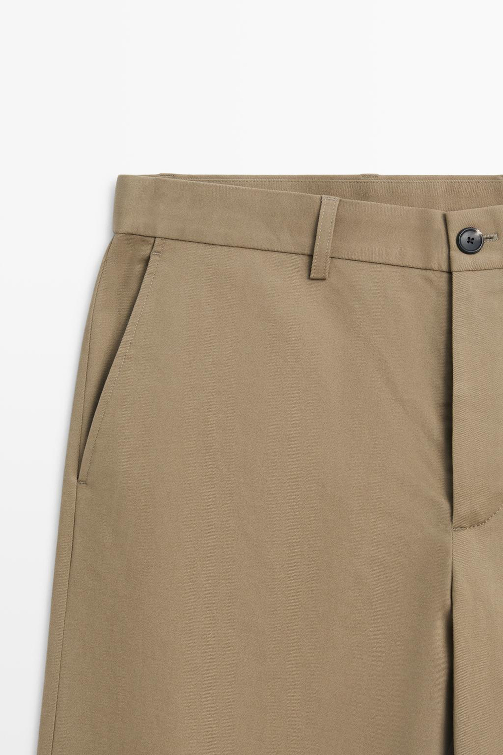 Massimo Dutti Брюки прямого кроя из смесового хлопка, норка
