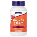 NOW Foods, Mega D3 и MK-7, 120 капсул
