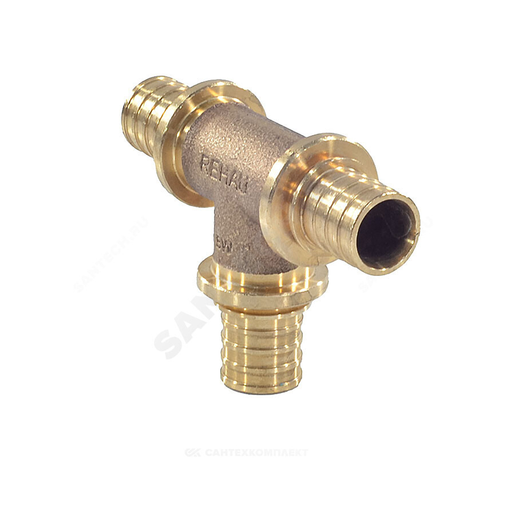 Тройник для PE-X труб аксиальный бронза Дн 20х20х20 RAUTITAN PLATINUM RX Rehau 13777261001