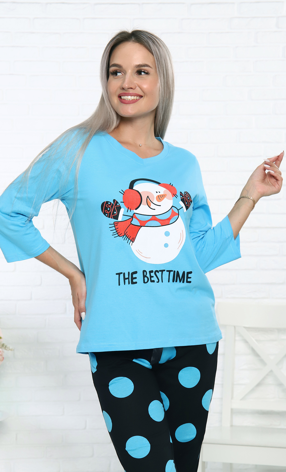 Пижама женская штаны+футболка 3/4 ТК-3850