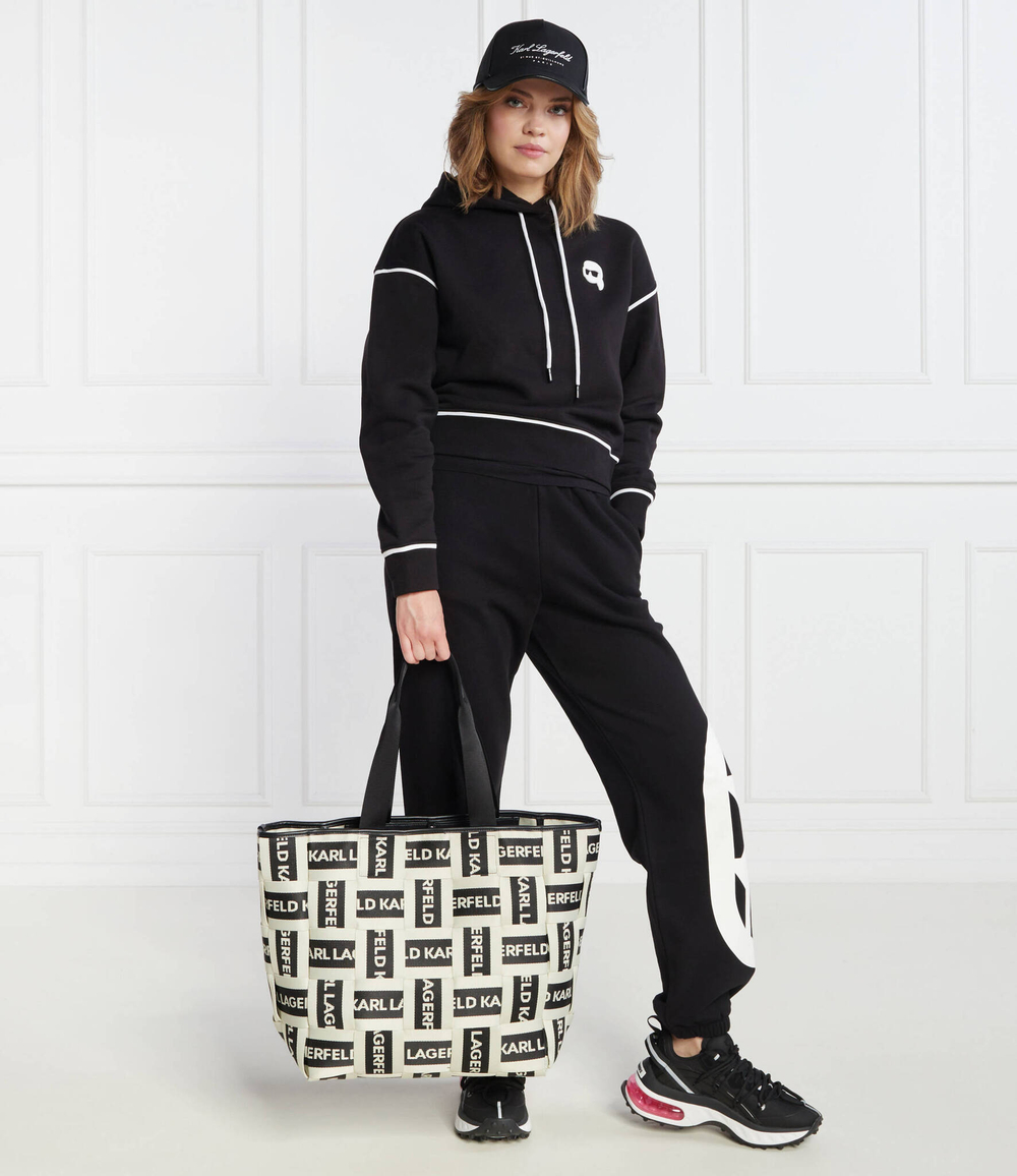 Сумка-шопер k/webbing logo lg tote Karl Lagerfeld - бежевый(235W3029)