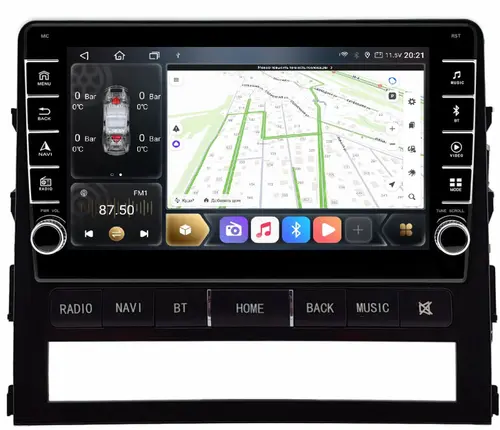 Магнитола для Toyota Land Cruiser 200 2015-2021 (без JBL) - Kuberg HP-9618 (рамка с кнопками, магнитола с кнопки и крутилки), Android 12, Быстрая, CarPlay, 4G SIM-слот