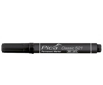 Маркер строительный DRY-SAFE черный, скошенный наконечник (2-6 мм) PICA-MARKER 521/46