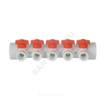 Коллектор PP-R белый Дн 40х20 на 4 выхода с кранами VALFEX 101134004