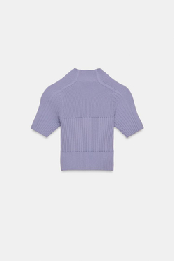 ZARA УКОРОЧЕННЫЙ ТОП В РУБЧИК, СИРЕНЕВЫЙ