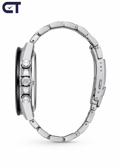 CASIO EQS-940DB-1AVUDF EDIFICE мужские наручные часы — солнечный стальной хронограф с чёрным циферблатом
