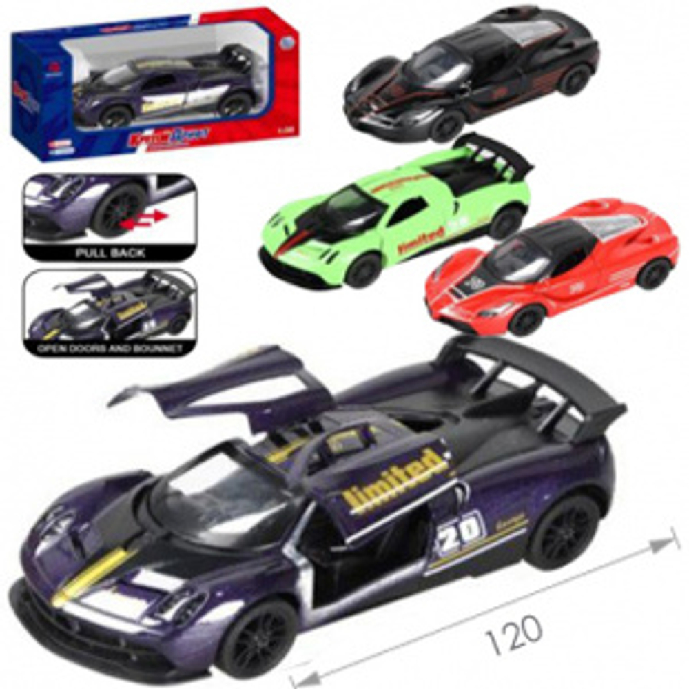 Метал. транспорт 12см ПАГАНИ ZONDA  откр.двери   инд. кор.