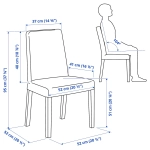 Стул IKEA BERGMUND (БЕРГМУНД), Серый, 95х52х52 см