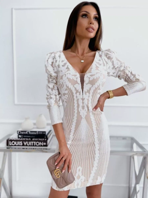белое мини платье с пайетками + plus size