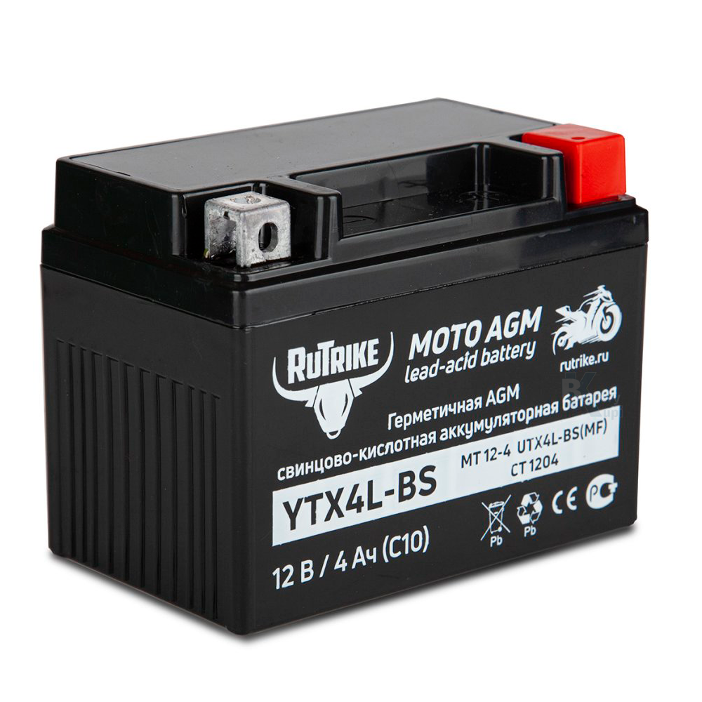 Аккумулятор Rutrike 12V/4Ah (YTX4L-BS)