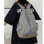 DELIXIONG Nylon Backpack Regular Unisex Gray/Green