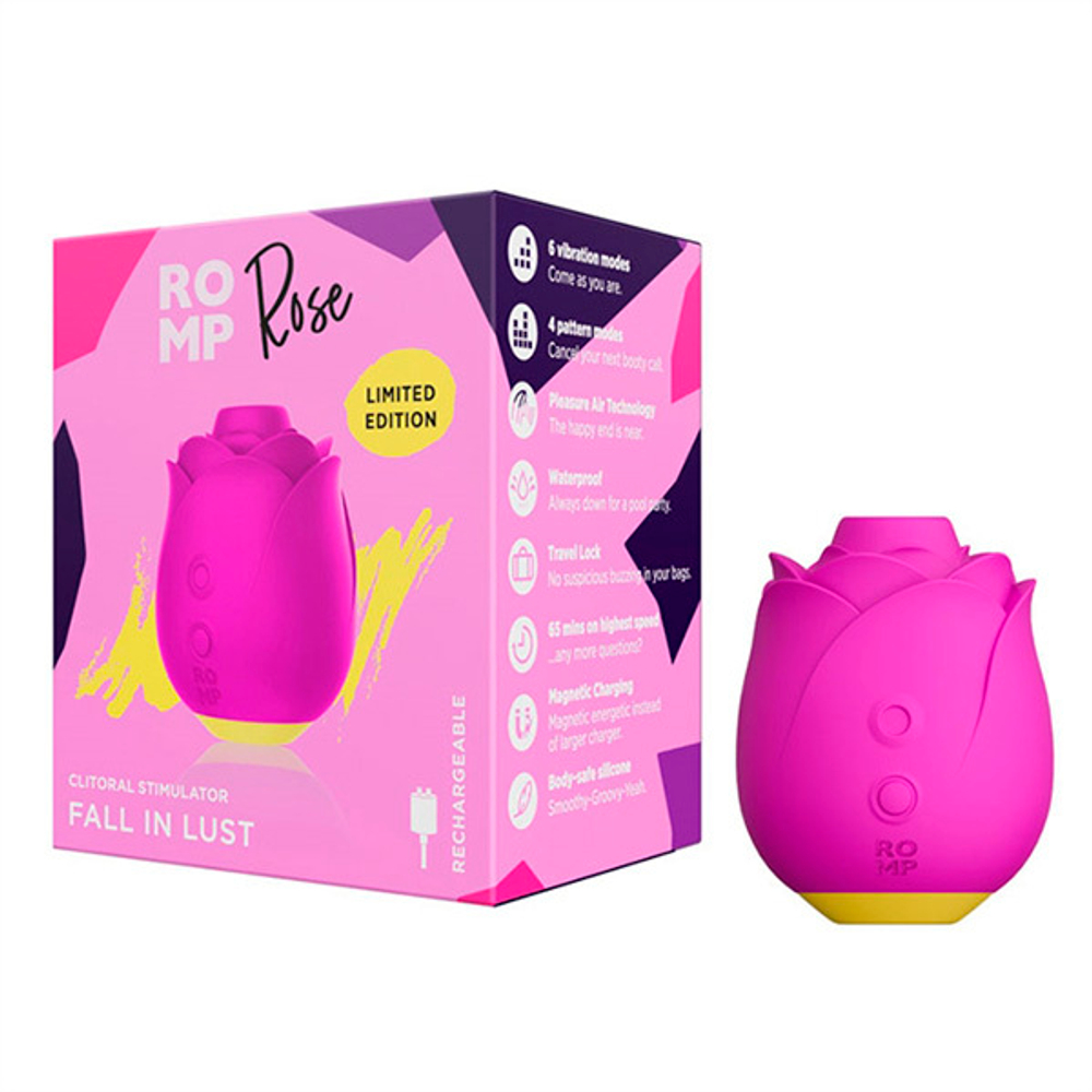 Бесконтактный клиторальный стимулятор 7,6см Romp Suction Rose Clitoral Stimulator RP301SG4