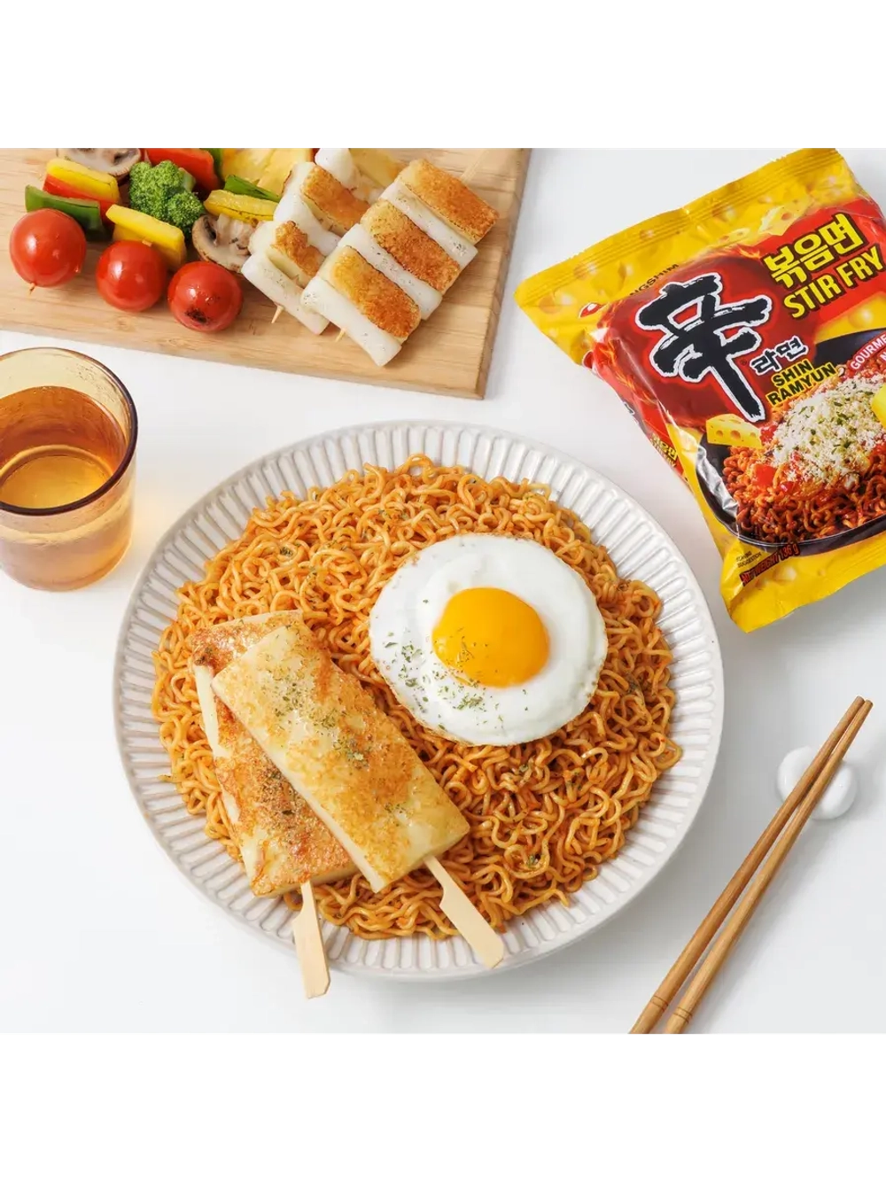 Лапша жареная с сыром Shin Ramyun Stir Fry 680 г (5 пачек)