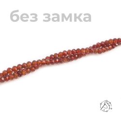 Нить бусин таблетка с огранкой 4 мм Гранат (спессартин)