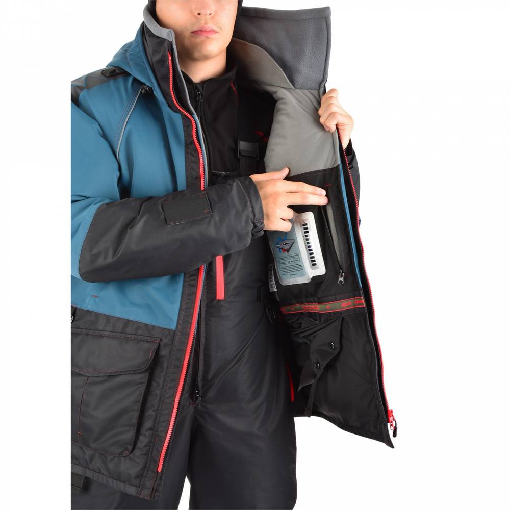 Костюм-поплавок мужской зимний "Rescuer VII comfort" -45, hardguard, бирюза, ХСН