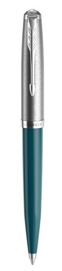 Шариковая ручка Parker 51 CORE TEAL BLUE CT, стержень: M, цвет чернил: black, в подарочной упаковке.