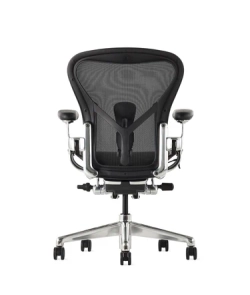 Кресло Herman Miller Aeron Black Onyx Polished Aluminium, размер C