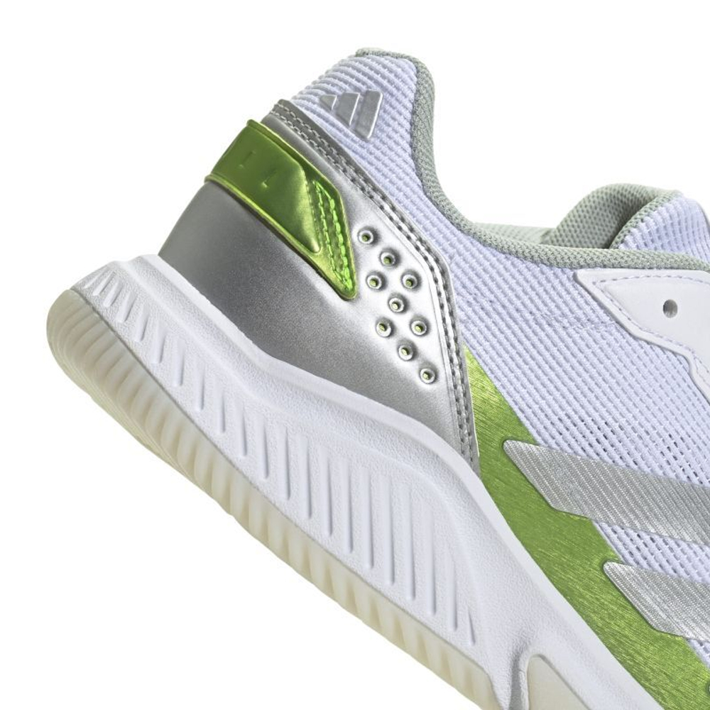 Женские кросовки для падел Adidas Courtquick Padel W - ftw белый/серебристый металлик/яркий лимонный