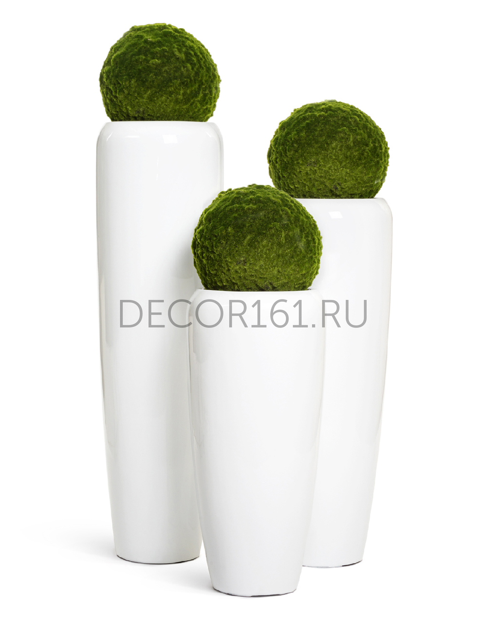 Кашпо TREEZ Effectory Gloss Высокий конус Design Белый глянцевый лак в-117 см, д-34 см 1/1 41.3320-05-036-WH-117
