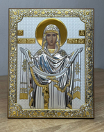 Покрова БМ, икона прямоугольная без рамки, красное дерево, 175х225