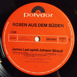Винтажная виниловая пластинка LP James Last Rosen Aus Dem Suden (James Last Spielt Johann Straus) (Germany 1980)