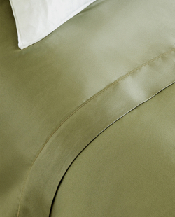 ZARA HOME (300 НИТЕЙ) НАТЯЖНАЯ ПРОСТЫНЯ ИЗ ХЛОПКА, ЗЕЛЕНЫЙ