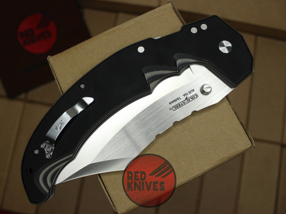 Нож Cold Steel Myhem - рукоять G10, черные полосы, клинок сатин