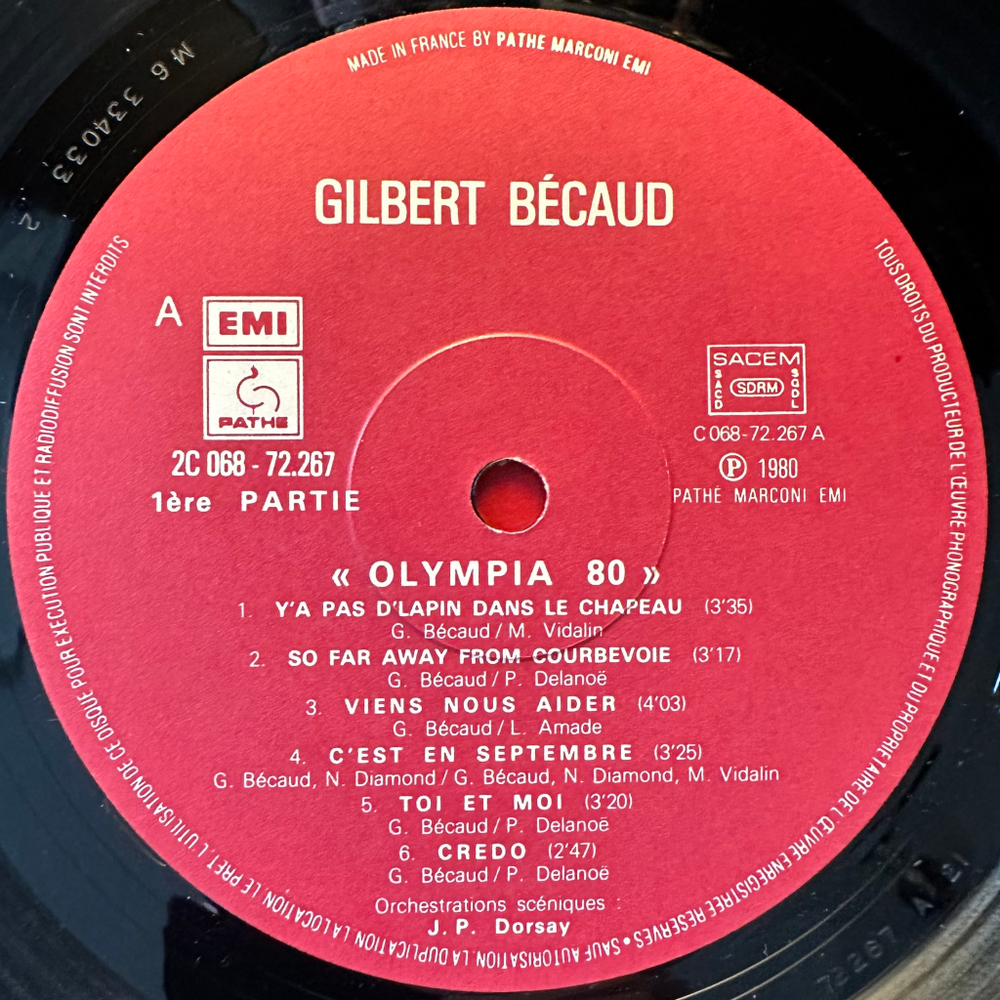 Gilbert Becaud - A L'Olympia (Франция 1980г.)