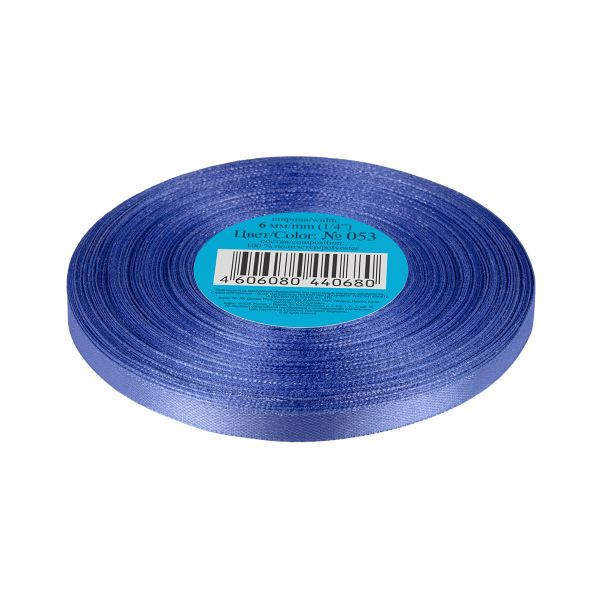 Лента атласная 1-сторонняя 6.0 мм / 33±2 метра, 053 серо-сиреневый, Gamma