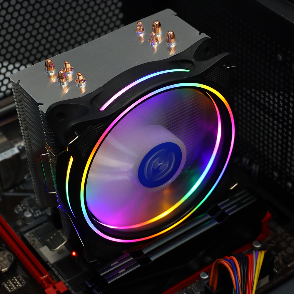 Кулер для CPU Mastero MC-120, 1х120мм, 4-pin, Al+Cu, серебристый-черный-белый/FRGB, 800-1500rpm, 38.5CFM, 22дБ, 4-PIPE(прямой контакт), TDP 140Вт, INTEL 1700/1200/115x/775, AMD AM5/AM4/AM3(+)/AM2(+)/FM2(+)/FM1 (MC120TW-PWM-RGB)