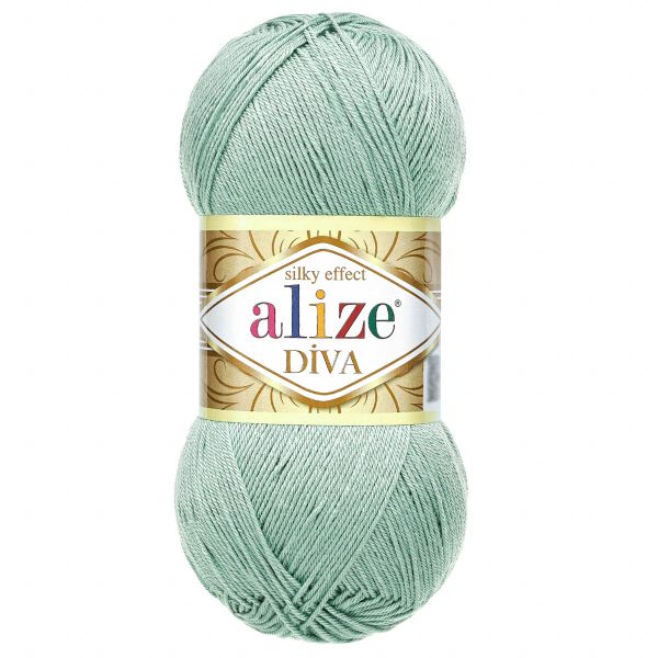 Пряжа Alize (Ализе) Diva / уп.5 мот. по 100 г, 350м, 463 мята A