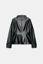 КУРТКА ИЗ ИСКУССТВЕННОЙ КОЖИ С ПУГОВИЦАМИ — ZARA