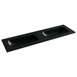 Раковина накладная мебельная CERAMICANOVA Grace прямоугольная 1610x457x137 с двумя чашами без отверстий под смеситель цвет черный матовый CN7023MBwx