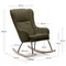 Maustin Кресло-качалка из темно-зеленой овчины со стальной конструкцией и деревом бука