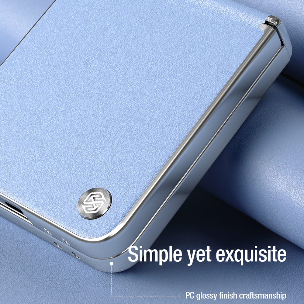 Чехол фиолетового цвета от Nillkin для Samsung Galaxy Z Flip 6 5G и Flip 7 FE, серия CamShield Flip Leather Case