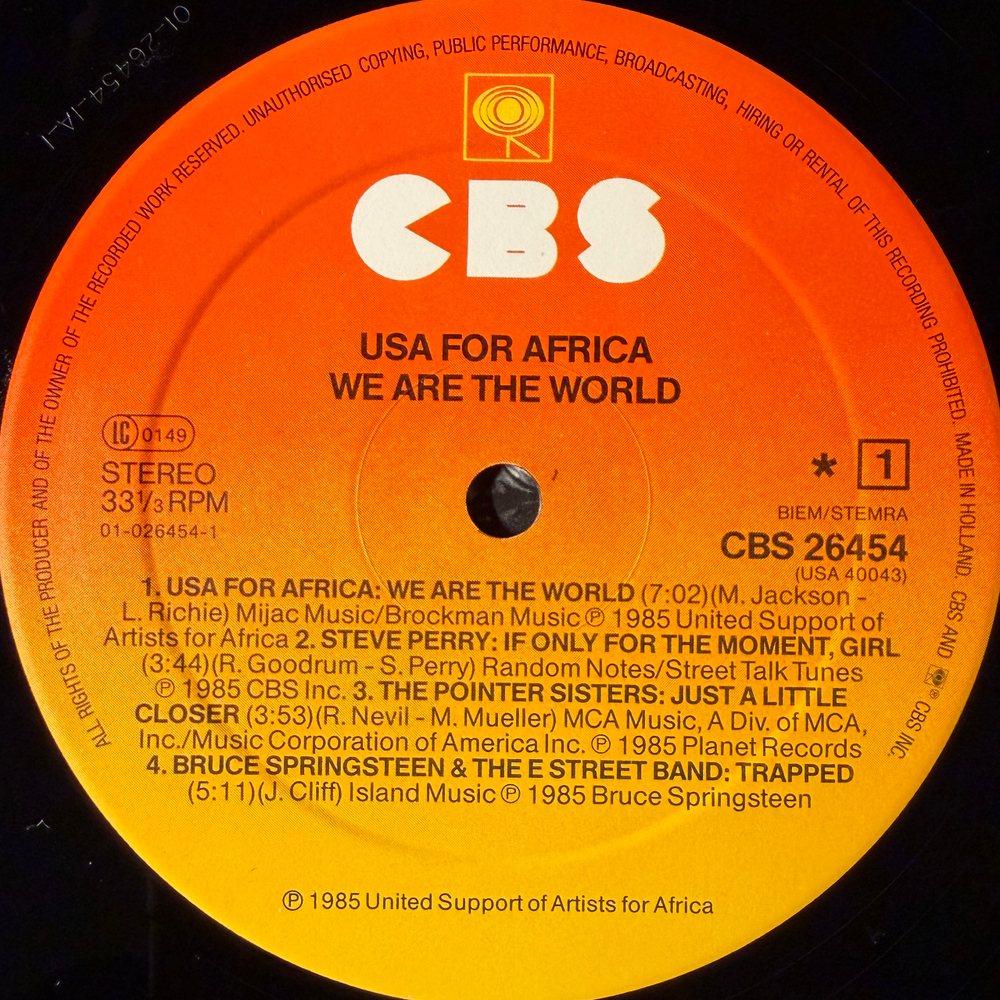 USA For Africa - We Are The World (Европа 1985г.)