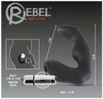 Вибромассажер простаты эргономичной L-формы Prostate Vibrator by Rebel (Цвет: черный)