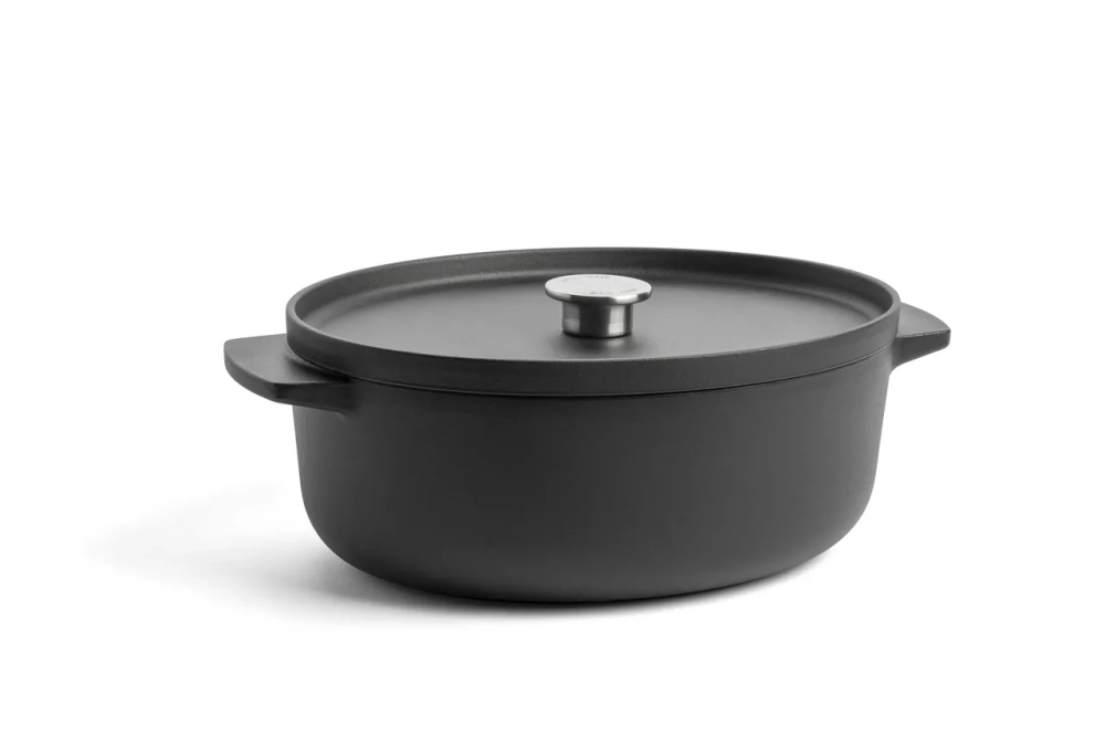 KitchenAid Овальная чугунная сковорода для жарки 30 см 5,6 л матовая черная EAN 4895156688303