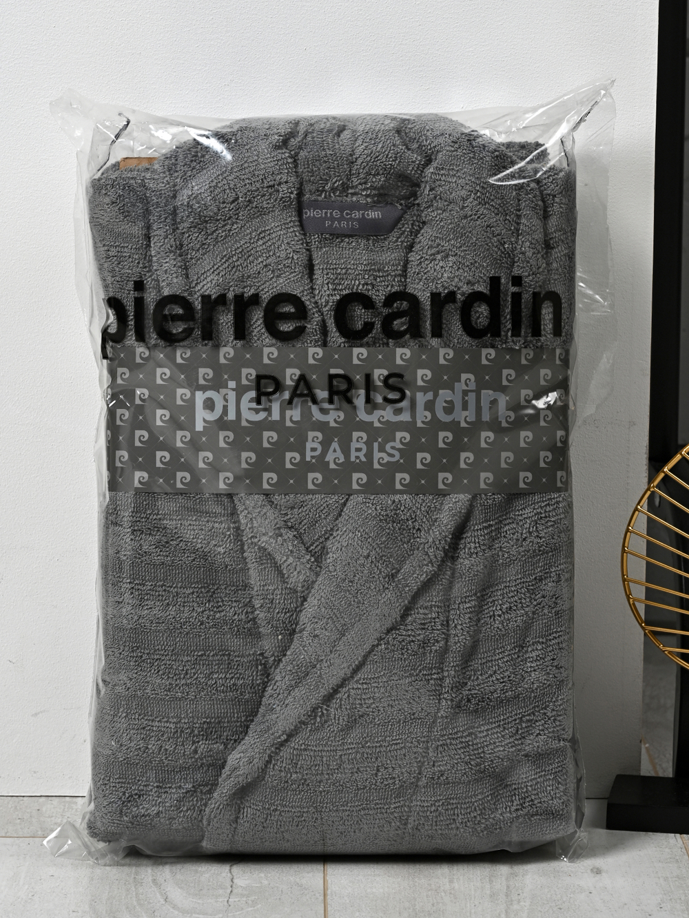 BOR00132 PIERRE CARDIN HOME Халат мужской L/XL серый ПВХ