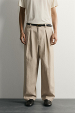 БРЮКИ СО СКЛАДКАМИ RELAXED FIT — ZARA