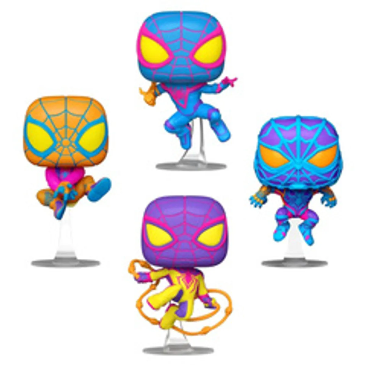 Фигурка Funko POP! Marvel. Spider-Man: Miles Morales (Blacklight Exc) 4PK