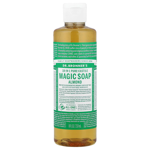 Dr. Bronner's, кастильское магическое мыло 18 в 1, с ароматом миндаля, 237 мл (8 жидк. унций)
