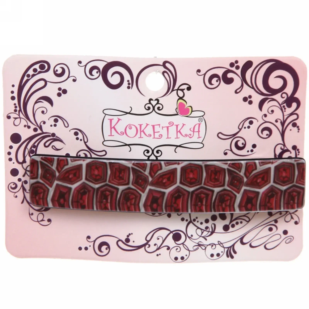 Заколка автомат «Lady Collection - Тара», прямоуг., 6 цветов, 8,5*1,5см (Кокетка)