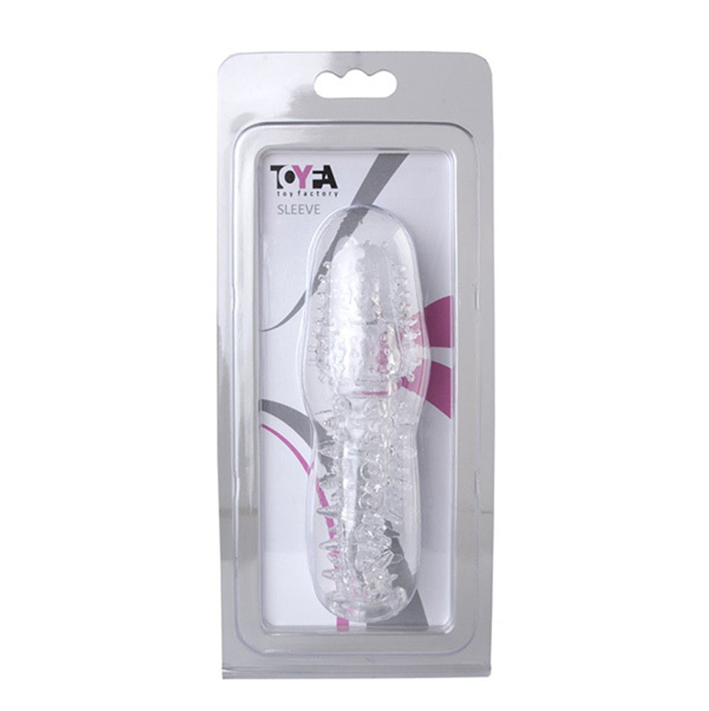 Прозрачная насадка 13,5см с шишечками и шипами ToyFa Basic 888005-1